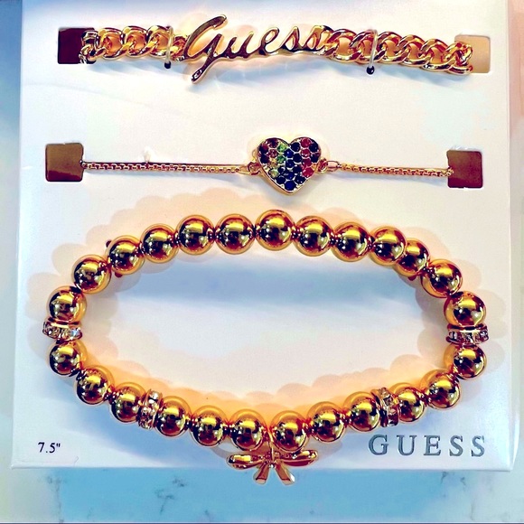 New Set of 3 Guess Gold Bracelets - Picture 8 of 13